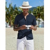 image:imageCOOFANDY Men Casual Button Down Shirts Short Sleeve Summer Beach Shirt Fashion Camp TopsNavy Blue