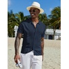 image:imageCOOFANDY Men Casual Button Down Shirts Short Sleeve Summer Beach Shirt Fashion Camp TopsNavy Blue