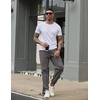 image:imageCOOFANDY Men Casual Joggers Pants Cotton Cargo Elastic Waist Chino Pants Twill Hiking Outdoor SweatpantsDark Grey