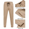 image:imageCOOFANDY Men Casual Joggers Pants Cotton Cargo Elastic Waist Chino Pants Twill Hiking Outdoor SweatpantsLiggt Khaki