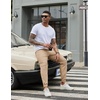 image:imageCOOFANDY Men Casual Joggers Pants Cotton Cargo Elastic Waist Chino Pants Twill Hiking Outdoor SweatpantsLiggt Khaki