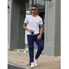 image:imageCOOFANDY Men Casual Joggers Pants Cotton Cargo Elastic Waist Chino Pants Twill Hiking Outdoor SweatpantsNavy Blue
