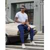 image:imageCOOFANDY Men Casual Joggers Pants Cotton Cargo Elastic Waist Chino Pants Twill Hiking Outdoor SweatpantsNavy Blue