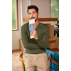 image:imageCOOFANDY Men Casual Knit Sweater Quarter Button Henley Long Sleeve Slim Fit Twisted Pullover SweaterArmy Green