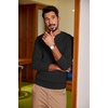 image:imageCOOFANDY Men Casual Knit Sweater Quarter Button Henley Long Sleeve Slim Fit Twisted Pullover SweaterBlack
