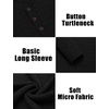 image:imageCOOFANDY Men Casual Knit Sweater Quarter Button Henley Long Sleeve Slim Fit Twisted Pullover SweaterBlack