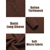 image:imageCOOFANDY Men Casual Knit Sweater Quarter Button Henley Long Sleeve Slim Fit Twisted Pullover SweaterBrown