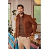 image:imageCOOFANDY Men Casual Knit Sweater Quarter Button Henley Long Sleeve Slim Fit Twisted Pullover SweaterBrown