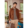 image:imageCOOFANDY Men Casual Knit Sweater Quarter Button Henley Long Sleeve Slim Fit Twisted Pullover SweaterBrown and White