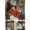 image:imageCOOFANDY Men Casual Knit Sweater Quarter Button Henley Long Sleeve Slim Fit Twisted Pullover SweaterCaramel