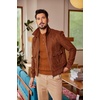 image:imageCOOFANDY Men Casual Knit Sweater Quarter Button Henley Long Sleeve Slim Fit Twisted Pullover SweaterCaramel