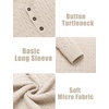 image:imageCOOFANDY Men Casual Knit Sweater Quarter Button Henley Long Sleeve Slim Fit Twisted Pullover SweaterCream Color