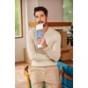 image:imageCOOFANDY Men Casual Knit Sweater Quarter Button Henley Long Sleeve Slim Fit Twisted Pullover SweaterCream Color