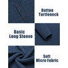 image:imageCOOFANDY Men Casual Knit Sweater Quarter Button Henley Long Sleeve Slim Fit Twisted Pullover SweaterDark Blue