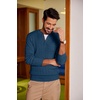 image:imageCOOFANDY Men Casual Knit Sweater Quarter Button Henley Long Sleeve Slim Fit Twisted Pullover SweaterDark Blue