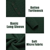 image:imageCOOFANDY Men Casual Knit Sweater Quarter Button Henley Long Sleeve Slim Fit Twisted Pullover SweaterLake Green