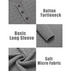 image:imageCOOFANDY Men Casual Knit Sweater Quarter Button Henley Long Sleeve Slim Fit Twisted Pullover SweaterLight Grey