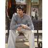image:imageCOOFANDY Men Casual Knit Sweater Quarter Button Henley Long Sleeve Slim Fit Twisted Pullover SweaterLight Grey