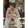 image:imageCOOFANDY Men Casual Knit Sweater Quarter Button Henley Long Sleeve Slim Fit Twisted Pullover SweaterLight Khaki