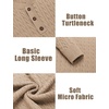 image:imageCOOFANDY Men Casual Knit Sweater Quarter Button Henley Long Sleeve Slim Fit Twisted Pullover SweaterLight Khaki