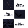 image:imageCOOFANDY Men Casual Knit Sweater Quarter Button Henley Long Sleeve Slim Fit Twisted Pullover SweaterNavy Blue