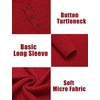 image:imageCOOFANDY Men Casual Knit Sweater Quarter Button Henley Long Sleeve Slim Fit Twisted Pullover SweaterRed