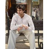 image:imageCOOFANDY Men Casual Knit Sweater Quarter Button Henley Long Sleeve Slim Fit Twisted Pullover SweaterWhite