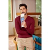 image:imageCOOFANDY Men Casual Knit Sweater Quarter Button Henley Long Sleeve Slim Fit Twisted Pullover SweaterWine Red