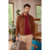 image:imageCOOFANDY Men Casual Knit Sweater Quarter Button Henley Long Sleeve Slim Fit Twisted Pullover SweaterWine Red