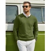 image:imageCOOFANDY Men Casual V Neck Sweater Ribbed Knit Slim Fit Long Sleeve Pullover TopArmy Green