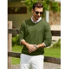 image:imageCOOFANDY Men Casual V Neck Sweater Ribbed Knit Slim Fit Long Sleeve Pullover TopArmy Green