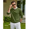image:imageCOOFANDY Men Casual V Neck Sweater Ribbed Knit Slim Fit Long Sleeve Pullover TopArmy Green