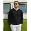 image:imageCOOFANDY Men Casual V Neck Sweater Ribbed Knit Slim Fit Long Sleeve Pullover TopBlack