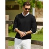 image:imageCOOFANDY Men Casual V Neck Sweater Ribbed Knit Slim Fit Long Sleeve Pullover TopBlack