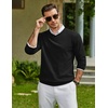 image:imageCOOFANDY Men Casual V Neck Sweater Ribbed Knit Slim Fit Long Sleeve Pullover TopBlack