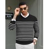 image:imageCOOFANDY Men Casual V Neck Sweater Ribbed Knit Slim Fit Long Sleeve Pullover TopBlackwhite
