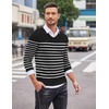 image:imageCOOFANDY Men Casual V Neck Sweater Ribbed Knit Slim Fit Long Sleeve Pullover TopBlackwhite