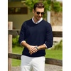 image:imageCOOFANDY Men Casual V Neck Sweater Ribbed Knit Slim Fit Long Sleeve Pullover TopBlue