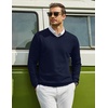 image:imageCOOFANDY Men Casual V Neck Sweater Ribbed Knit Slim Fit Long Sleeve Pullover TopBlue