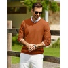 image:imageCOOFANDY Men Casual V Neck Sweater Ribbed Knit Slim Fit Long Sleeve Pullover TopBrown