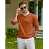 image:imageCOOFANDY Men Casual V Neck Sweater Ribbed Knit Slim Fit Long Sleeve Pullover TopBrown