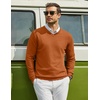 image:imageCOOFANDY Men Casual V Neck Sweater Ribbed Knit Slim Fit Long Sleeve Pullover TopBrown
