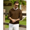 image:imageCOOFANDY Men Casual V Neck Sweater Ribbed Knit Slim Fit Long Sleeve Pullover TopDark Brown