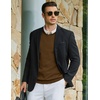 image:imageCOOFANDY Men Casual V Neck Sweater Ribbed Knit Slim Fit Long Sleeve Pullover TopDark Brown