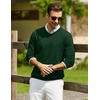 image:imageCOOFANDY Men Casual V Neck Sweater Ribbed Knit Slim Fit Long Sleeve Pullover TopGreen