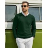 image:imageCOOFANDY Men Casual V Neck Sweater Ribbed Knit Slim Fit Long Sleeve Pullover TopGreen