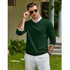 image:imageCOOFANDY Men Casual V Neck Sweater Ribbed Knit Slim Fit Long Sleeve Pullover TopGreen