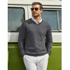 image:imageCOOFANDY Men Casual V Neck Sweater Ribbed Knit Slim Fit Long Sleeve Pullover TopGrey