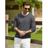 image:imageCOOFANDY Men Casual V Neck Sweater Ribbed Knit Slim Fit Long Sleeve Pullover TopGrey