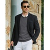 image:imageCOOFANDY Men Casual V Neck Sweater Ribbed Knit Slim Fit Long Sleeve Pullover TopGrey